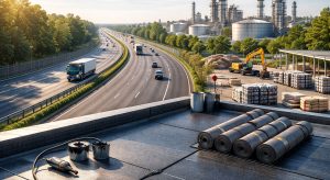 Types of Bitumen Explained | Rooftop and highway at sunset